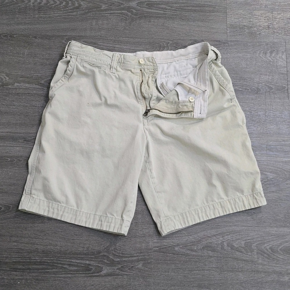 VTG Polo Ralph Lauren Bermuda Chino Shorts Drawstring Talon Zip Flap Pockets 35 - Picture 4 of 15